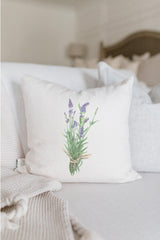 Lavender Watercolor Throw Pillow: Organic Cotton Cushion Cover