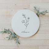 Thrive Wildflower Faux Embroidery Hoop: Spring Home Decor