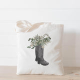 Tote Bag - Boots Watercolor, beach bag, market bag, grocery tote, wedding favor, bridesmaid gift, women's gift, beach tote, watercolor