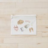 Watercolor Makeup Bag - Beach Essentials, Handmade in USA, 100% Organic Cotton, Shop Small, Pencil Case, wet dry bag, beach tote