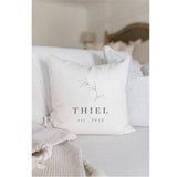 Personalized Last Name Throw Pillow: Floral Laurel Design