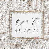 Calligraphy Print - Personalized Two Initials And Date
