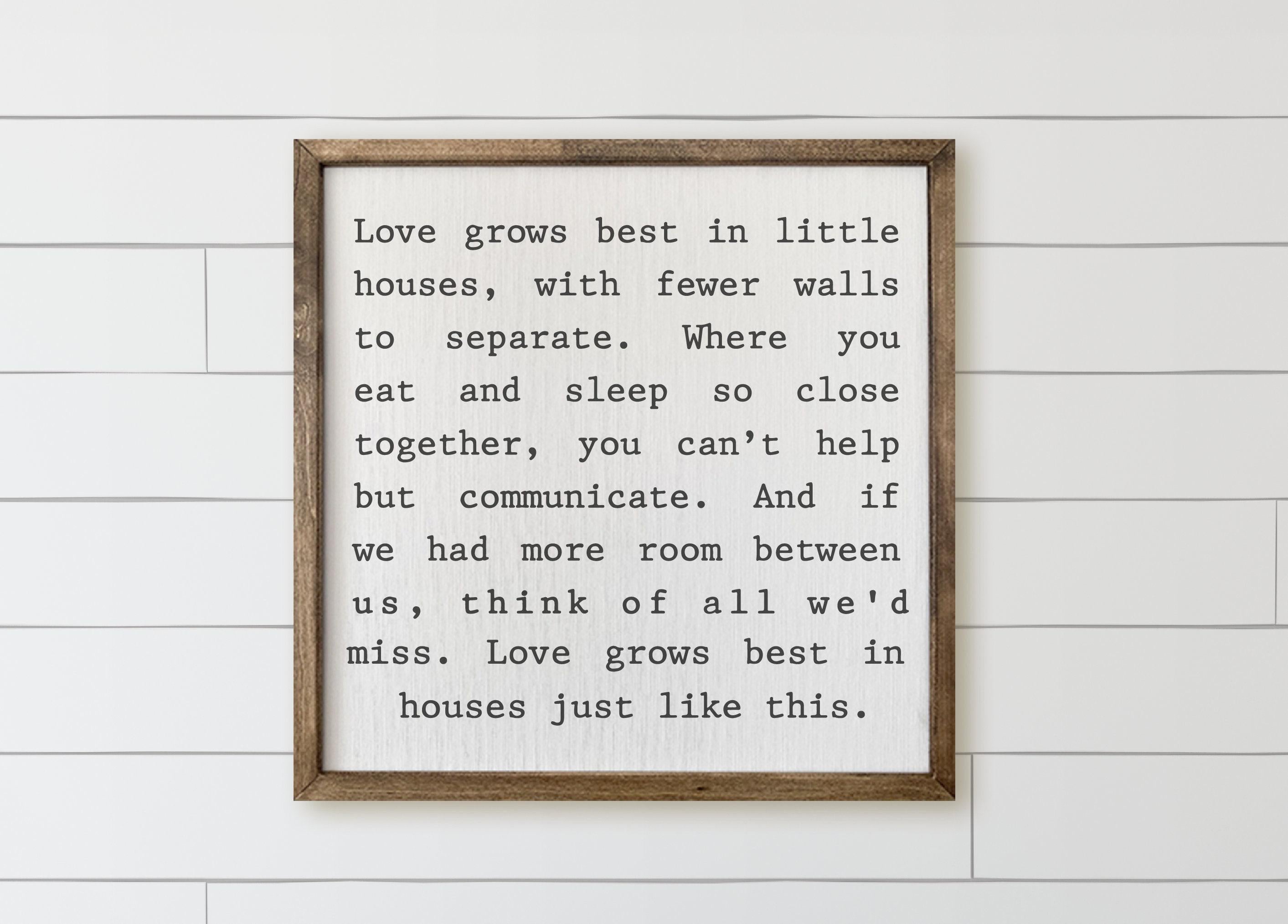 Wood Framed Sign - Love Grows Best, rustic home decor, gallery wall, housewarming gift, framed decor, farmhouse style, wall decor