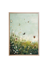 Wood Framed Print - Butterfly Field - Handmade in USA, gallery wall art, framed decor