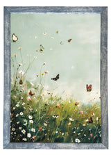 Wood Framed Print - Butterfly Field - Handmade in USA, gallery wall art, framed decor