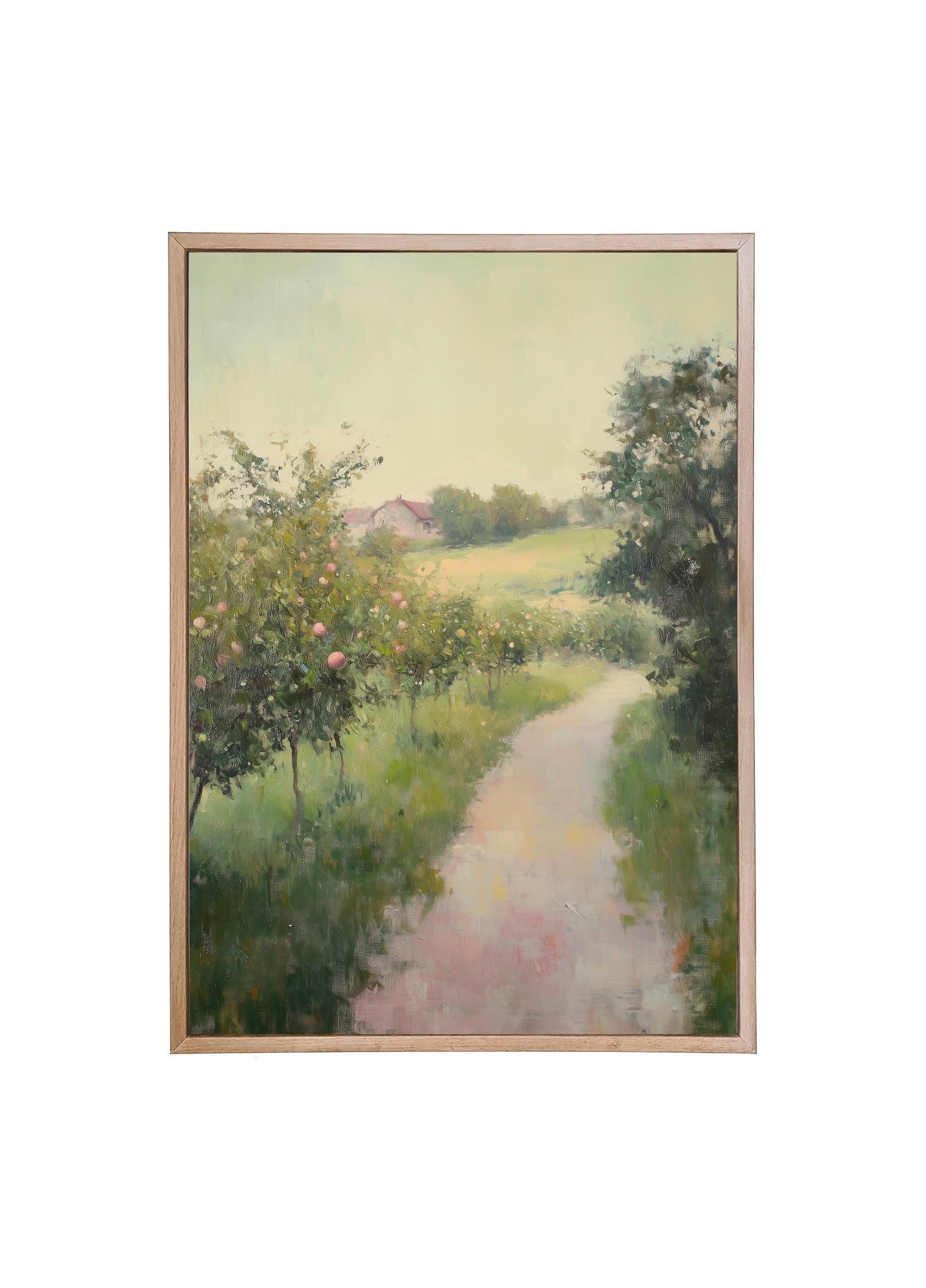 Wood Framed Print - Blooming Lane - Handmade in USA, gallery wall art, framed decor