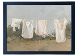 Wood Framed Print - Clothes Line - Handmade in USA, gallery wall art, framed decor