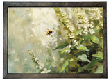 Wood Framed Print - Bees Buzzing - Handmade in USA, gallery wall art, framed decor