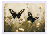 Wood Framed Print - Butterfly Pair - Handmade in USA, gallery wall art, framed decor
