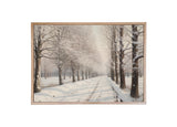 Wood Framed Print - Winter Lane - Handmade in USA, gallery wall art, holiday wall art, christmas decor, framed decor