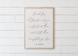 Wood Framed Sign - Look For Christ, home decor, gallery wall, housewarming gift, framed decor, farmhouse style, wall decor