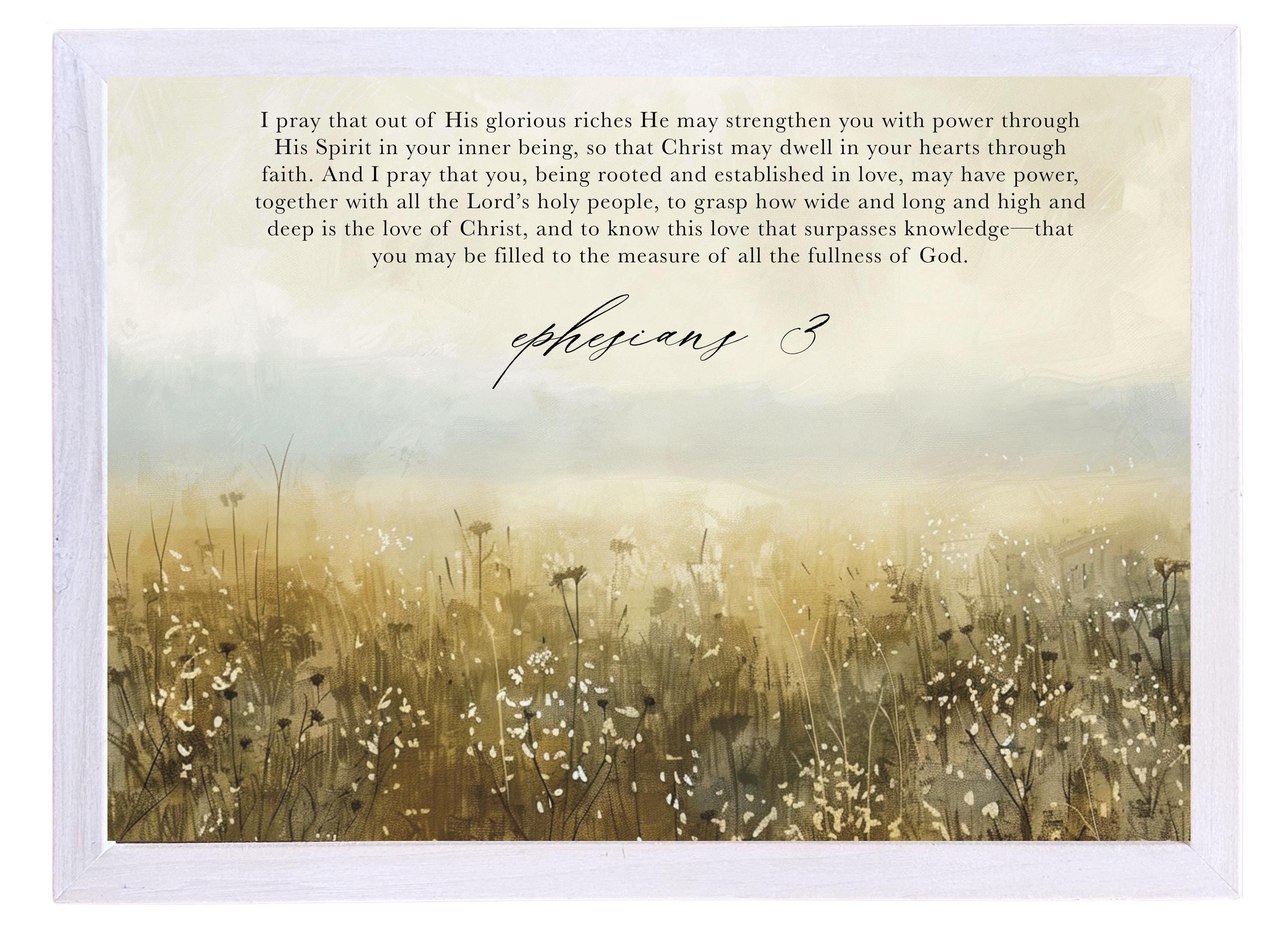 Wood Framed Print - Ephesians 3 - Handmade in USA, gallery wall art, framed decor