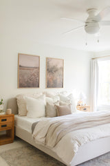 Wood Framed Print - Neutral Daisies - Handmade in USA, gallery wall art, framed decor