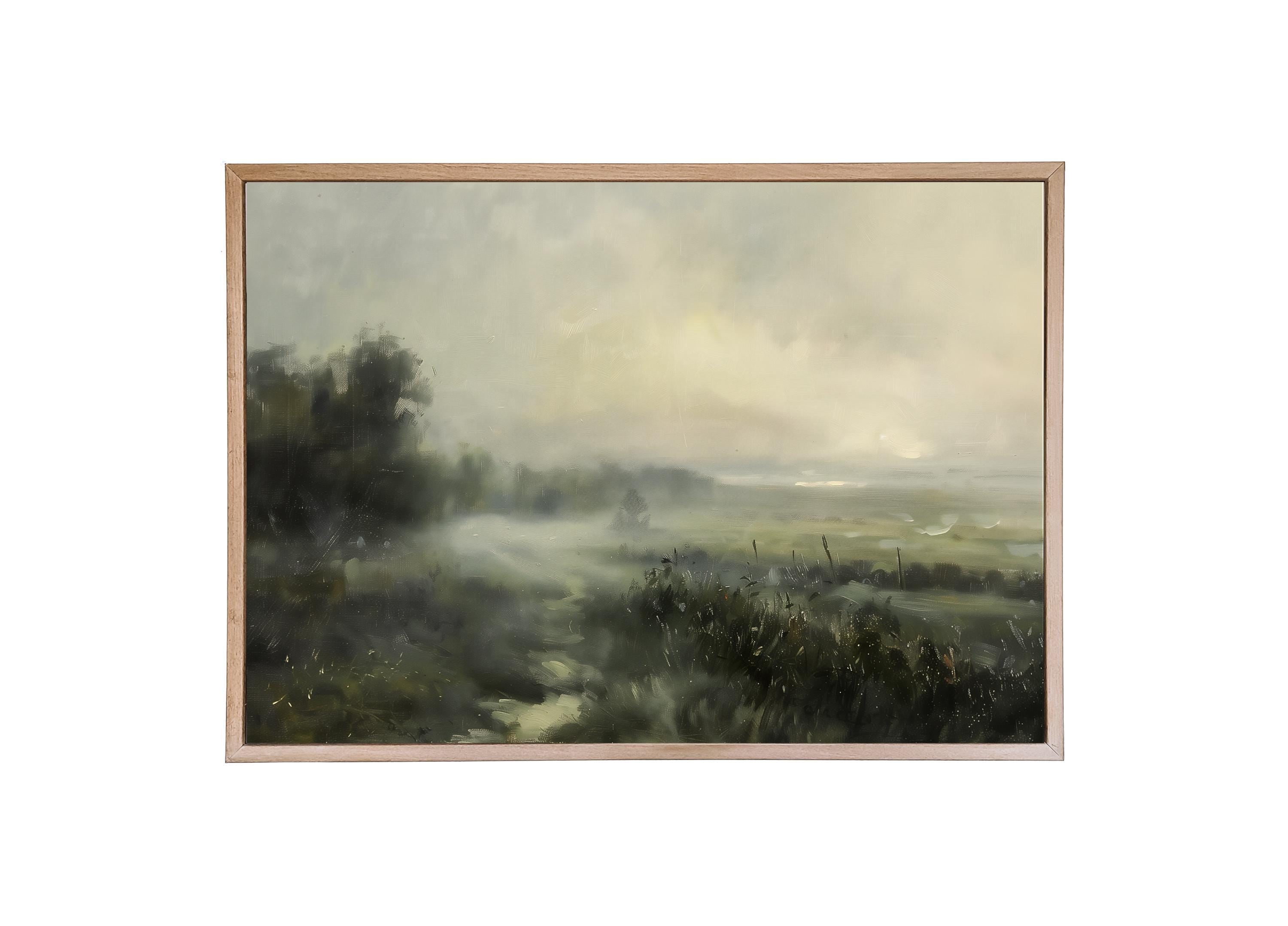 Wood Framed Print - Cool Toned Haze - Handmade in USA, gallery wall art, framed decor