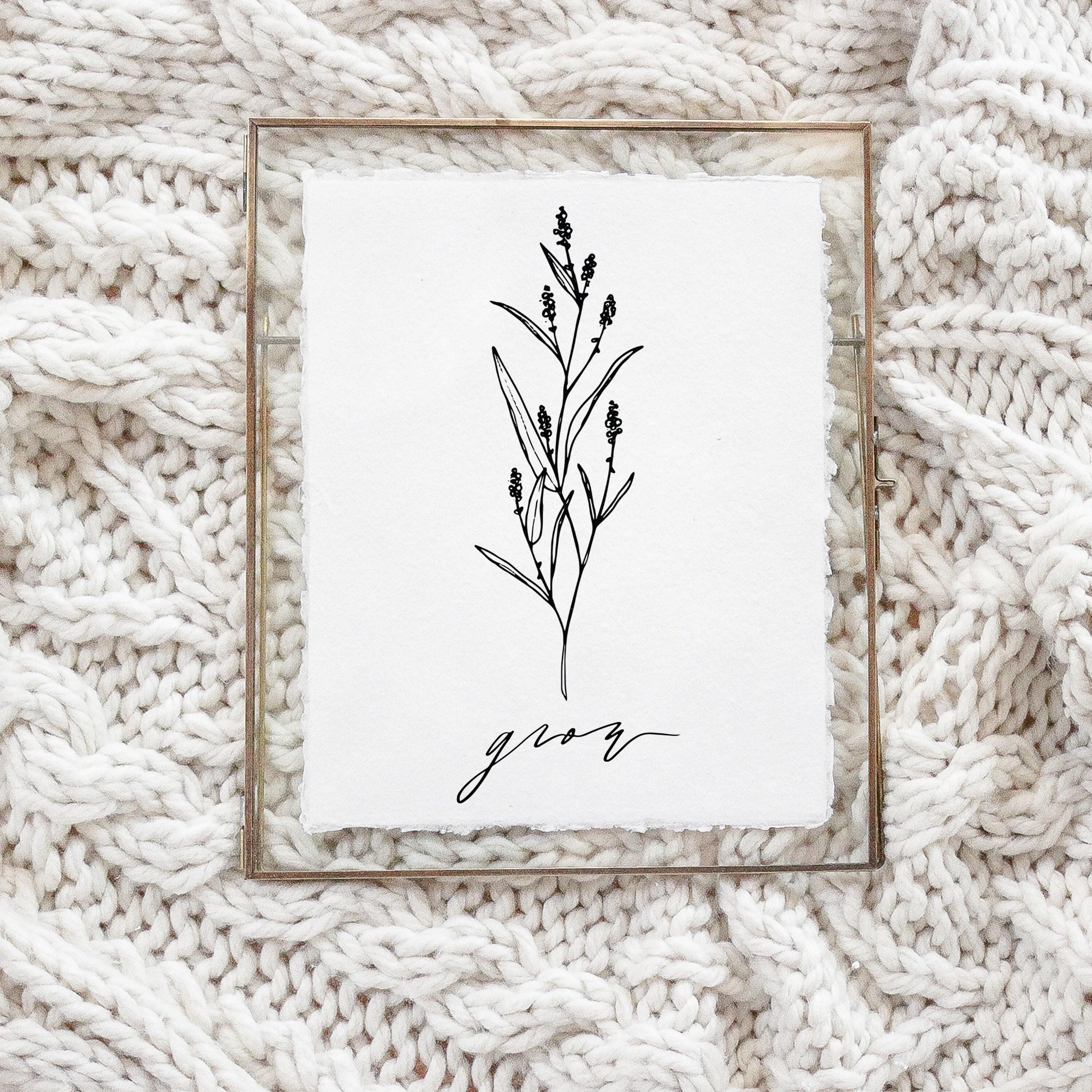 Glass Table Frames & Cards - Grow Wildflower Print