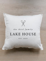 Throw Pillow - Personalized Lake House - Housewarming, Realtor client gift, newlywed, New Home, gift for mom, mothers day, farmhouse