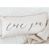 Love You Lumbar Pillow Cover: Farmhouse Lettered Decor