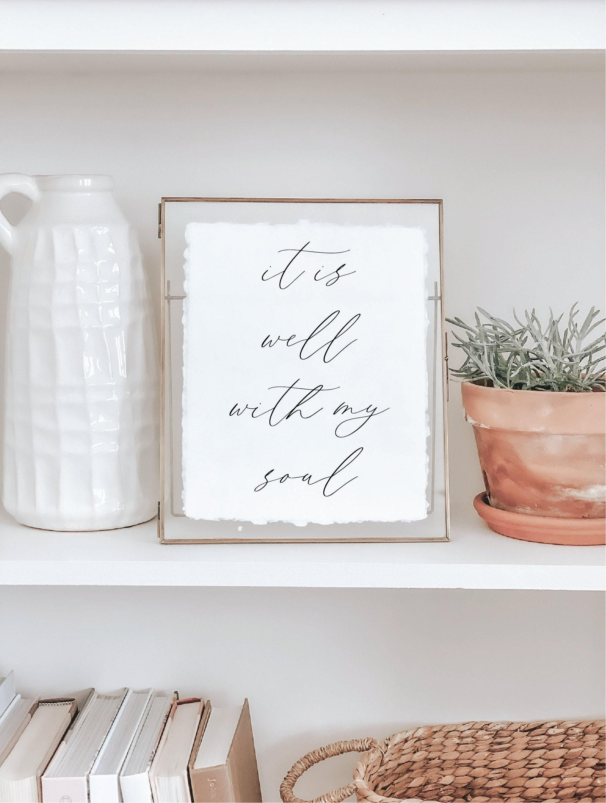 Calligraphy Print - It Is Well with My Soul - Vertical