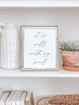 Calligraphy Print - It Is Well with My Soul - Vertical