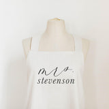Personalized Mrs. Apron: Unbleached Cotton Kitchen Decor