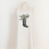 Boots Watercolor Apron: Unbleached Cotton Kitchen Decor