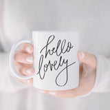 Ceramic Mug, Hello Lovely, couple, wedding gift, newlywed, engagement, wedding shower, anniversary