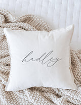 Personalized Calligraphy Name Throw Pillow - Custom Cotton Cover
