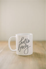 Ceramic Mug, Hello Lovely, couple, wedding gift, newlywed, engagement, wedding shower, anniversary