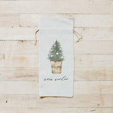 Christmas Wine Bag - Warm Wishes Watercolor, Seasonal Decor, Christmas Gift, Wine Lover, Hostess Gift, Housewarming gift