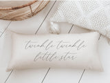 Lumbar Pillow: Twinkle Star Calligraphy, USA Handmade Nursery Decor