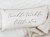 Lumbar Pillow: Twinkle Star Calligraphy, USA Handmade Nursery Decor
