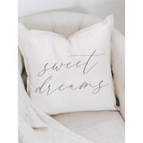 Sweet Dreams Throw Pillow: Organic Cotton Farmhouse Decor