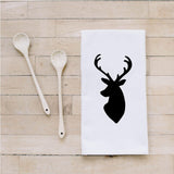 Kitchen Towel - Deer Silhouette, Made in the USA, housewarming gift, wedding favor, kitchen decor, anniversary present, calligraphy design