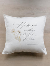 Throw Pillow - Ecclesiastes 3 - Autumn home décor, fall décor, cushion cover, throw pillow, seasonal pillow, cursive font décor