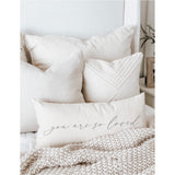 Lumbar Pillow- You Are So Loved - Uplifting, Meaningful, 100% Organic Cotton, Lettered Home Décor, Housewarming gift, Cushion Cover