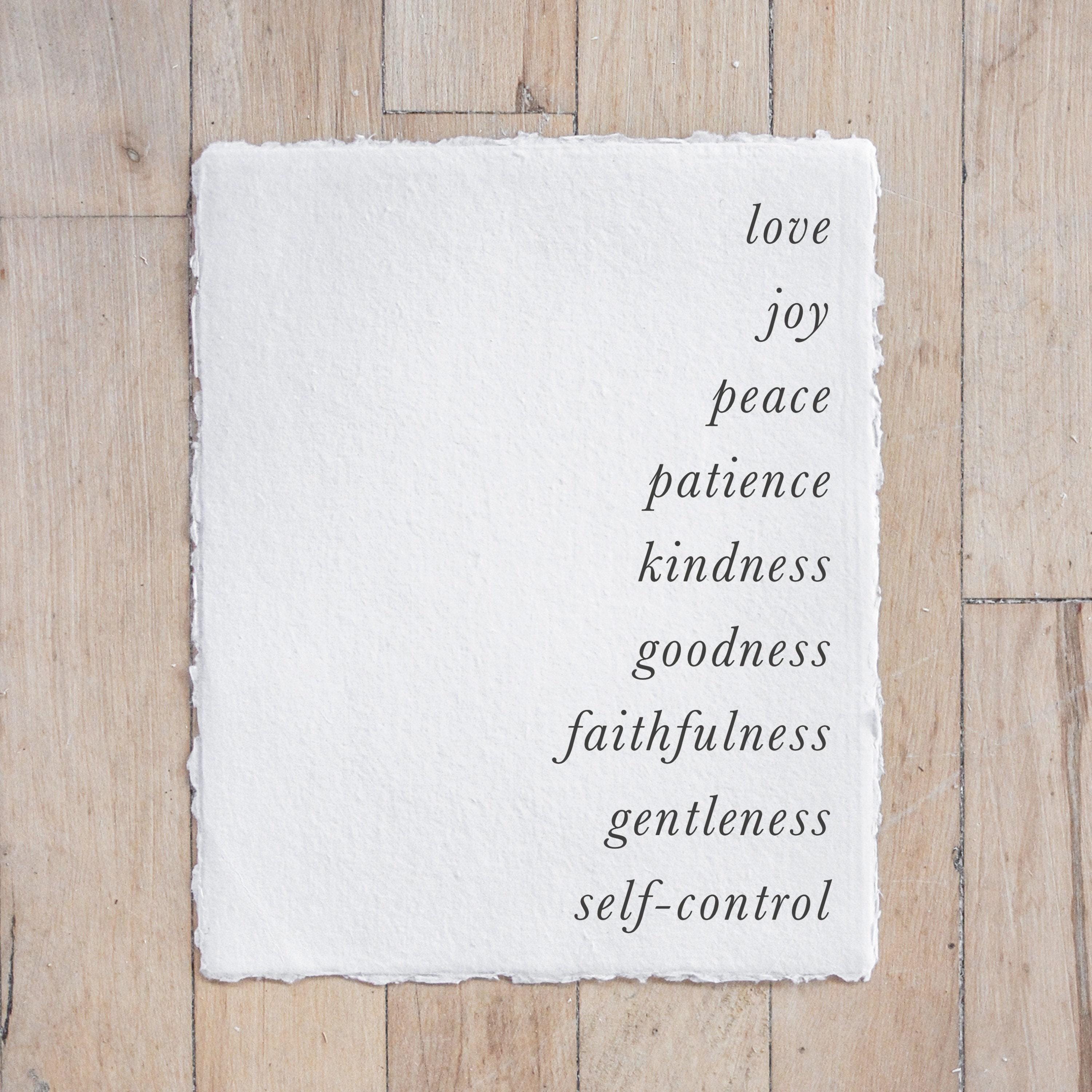 Calligraphy Print - Fruits of the Spirit Verse Print - Vertical, mother's day gift, present for mom