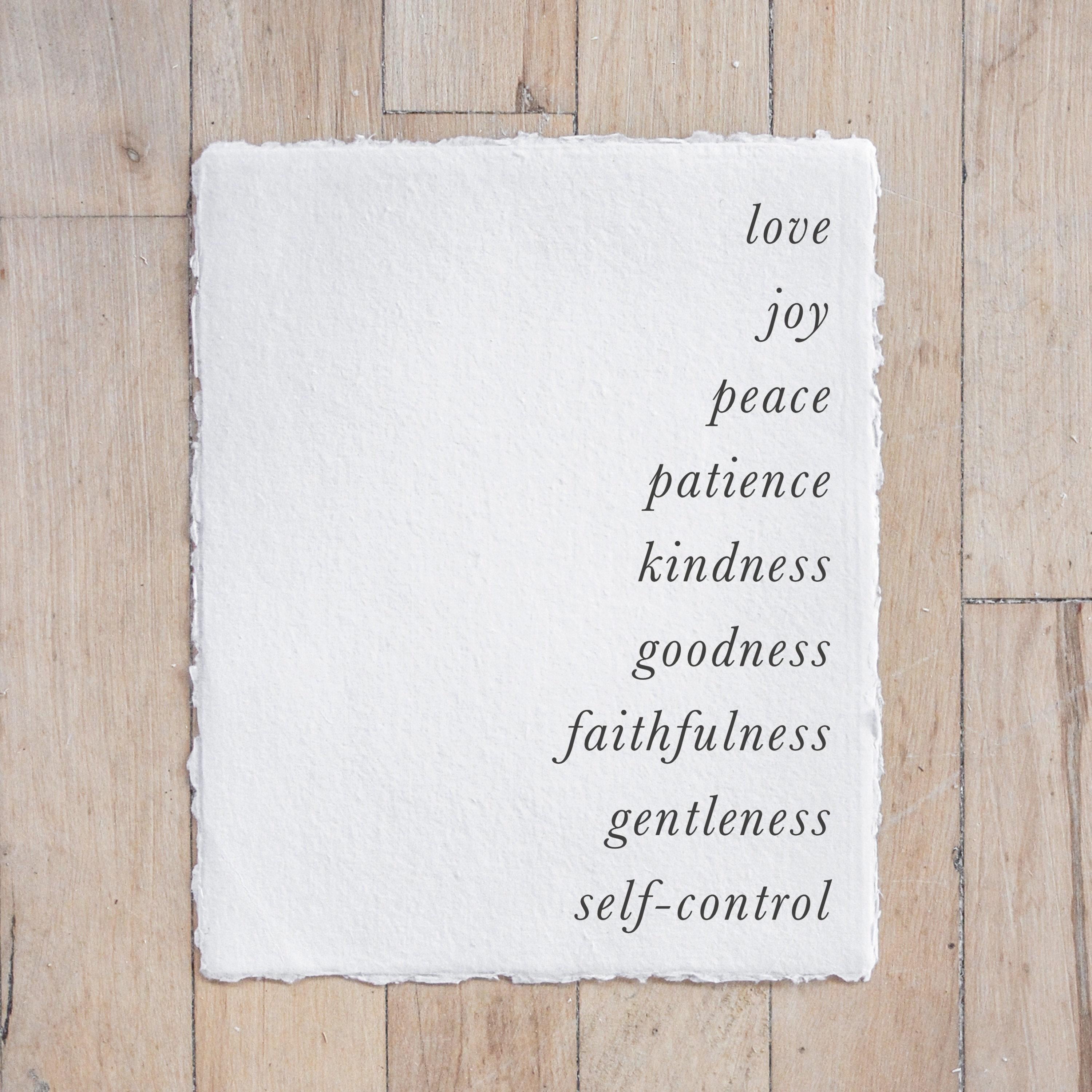 Glass Table Frames & Cards - Fruits of the Spirit Verse