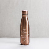 Metallic Water Bottle - She Believed, water bottle, stainless steel, vacuum sealed, tumbler, drinkware, everyday