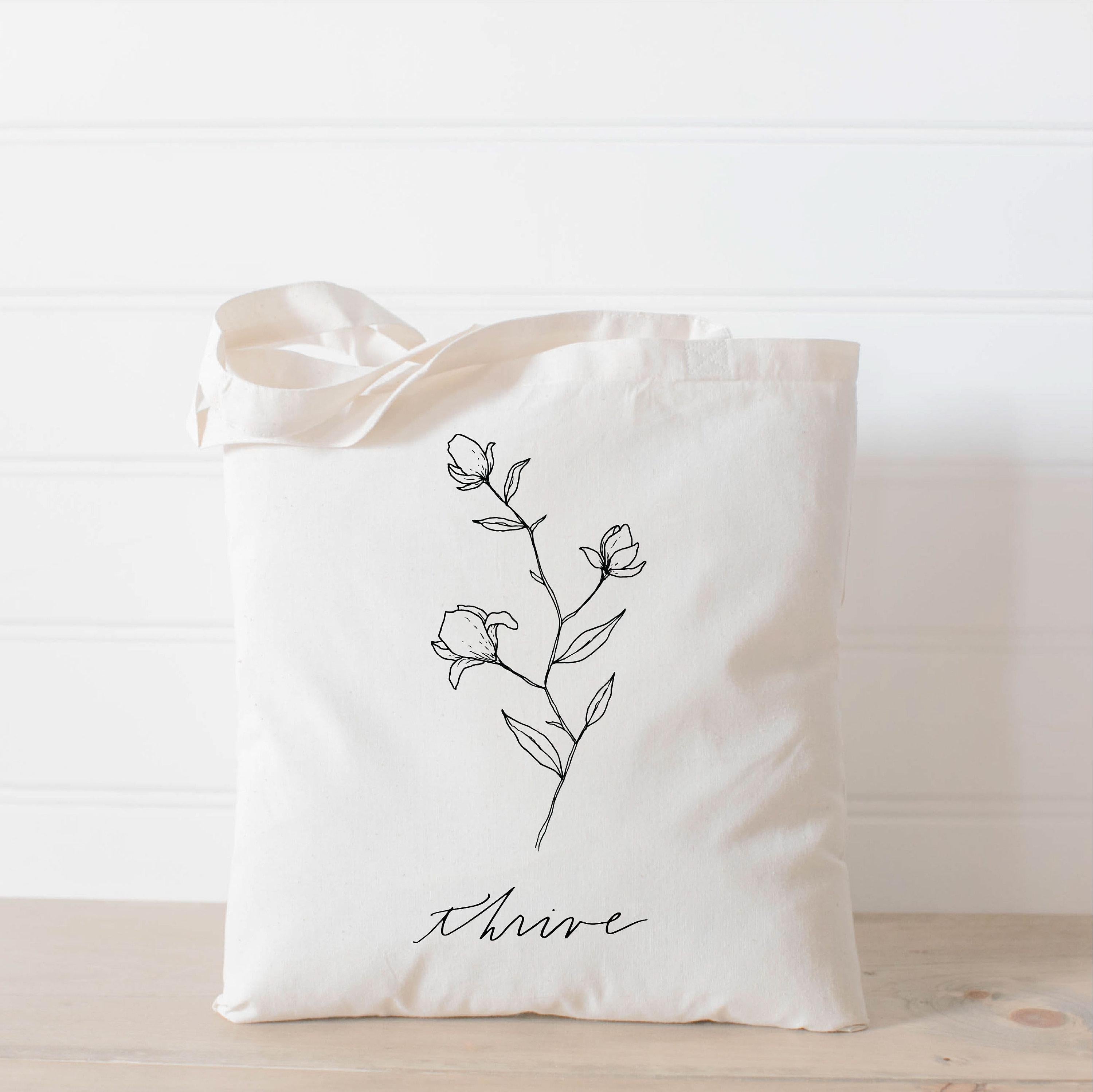 Thrive Wildflower Tote Bag: Organic Cotton, Eco-Friendly
