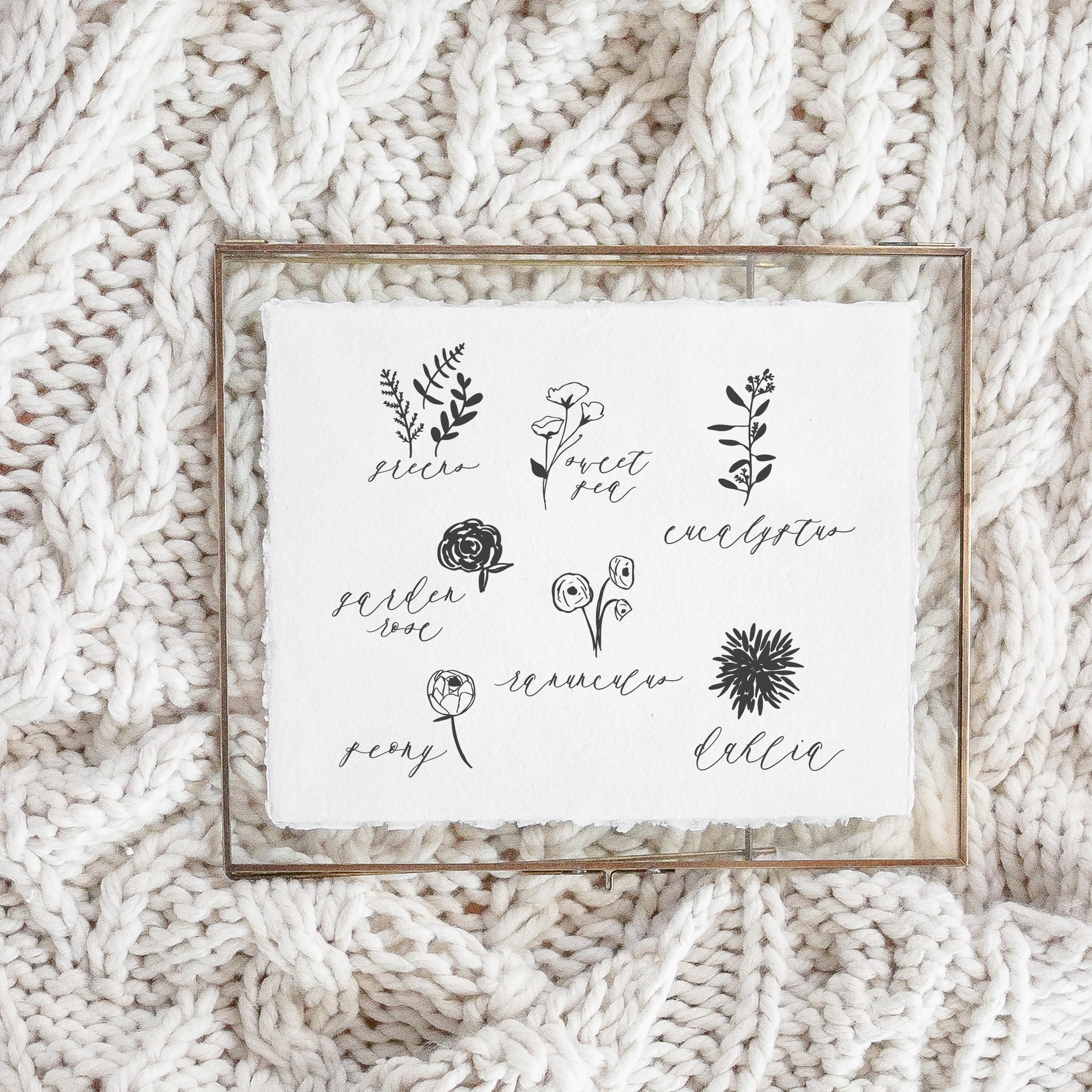 Calligraphy Print - Flower Types - Horizontal