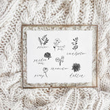 Calligraphy Print - Flower Types - Horizontal