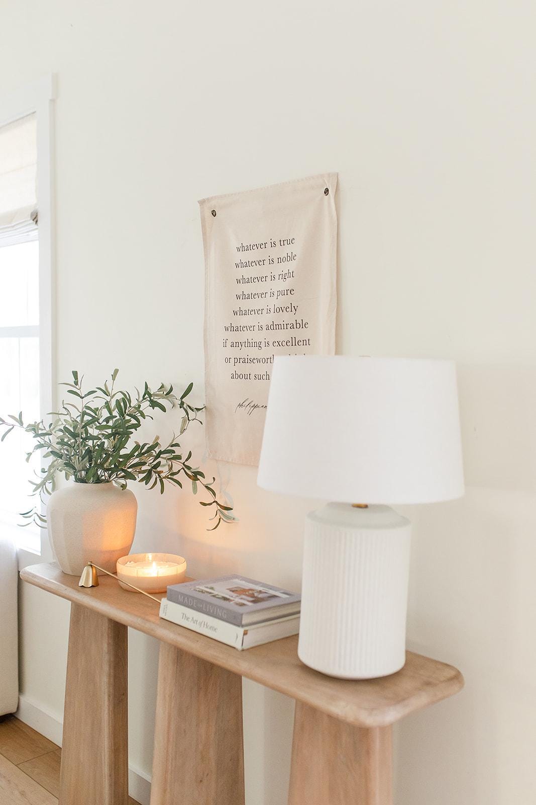 Philippians 4:8 Banner Wall Hanging