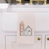 KV x PCB - Winter Houses Tea Towel - Made in the USA, housewarming gift, wedding favor, kitchen decor, anniversary present, kindred vintage