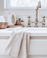 Striped Kitchen Towel - housewarming gift, kitchen decor, cozy home, linen cotton towel