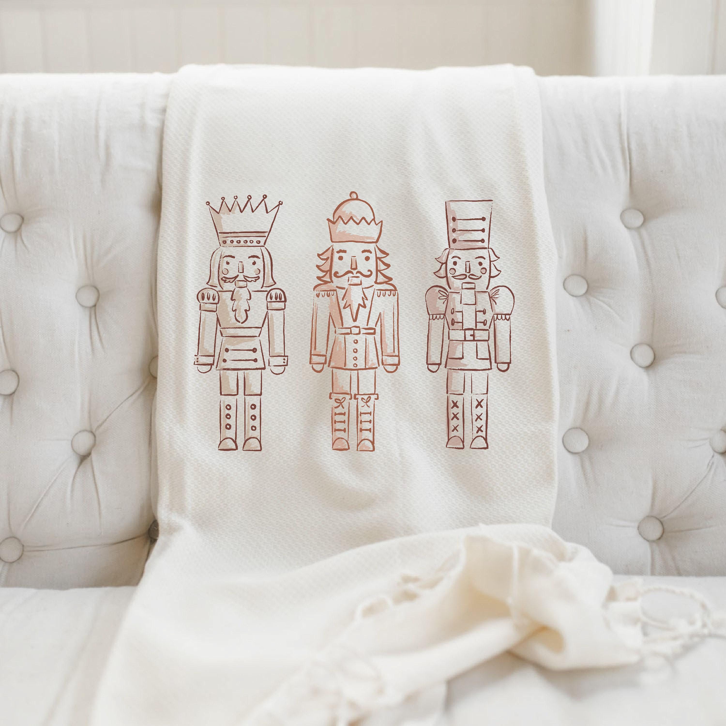 Christmas Throw Blanket - Nutcracker, Handmade in USA, Living Room, Holiday Throw Blanket, Festive Home Decor