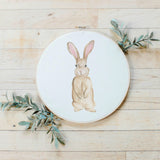 Printed Embroidery Hoop - Bunny Watercolor - Easter gift, housewarming gift, spring gift, home decor, wall decor
