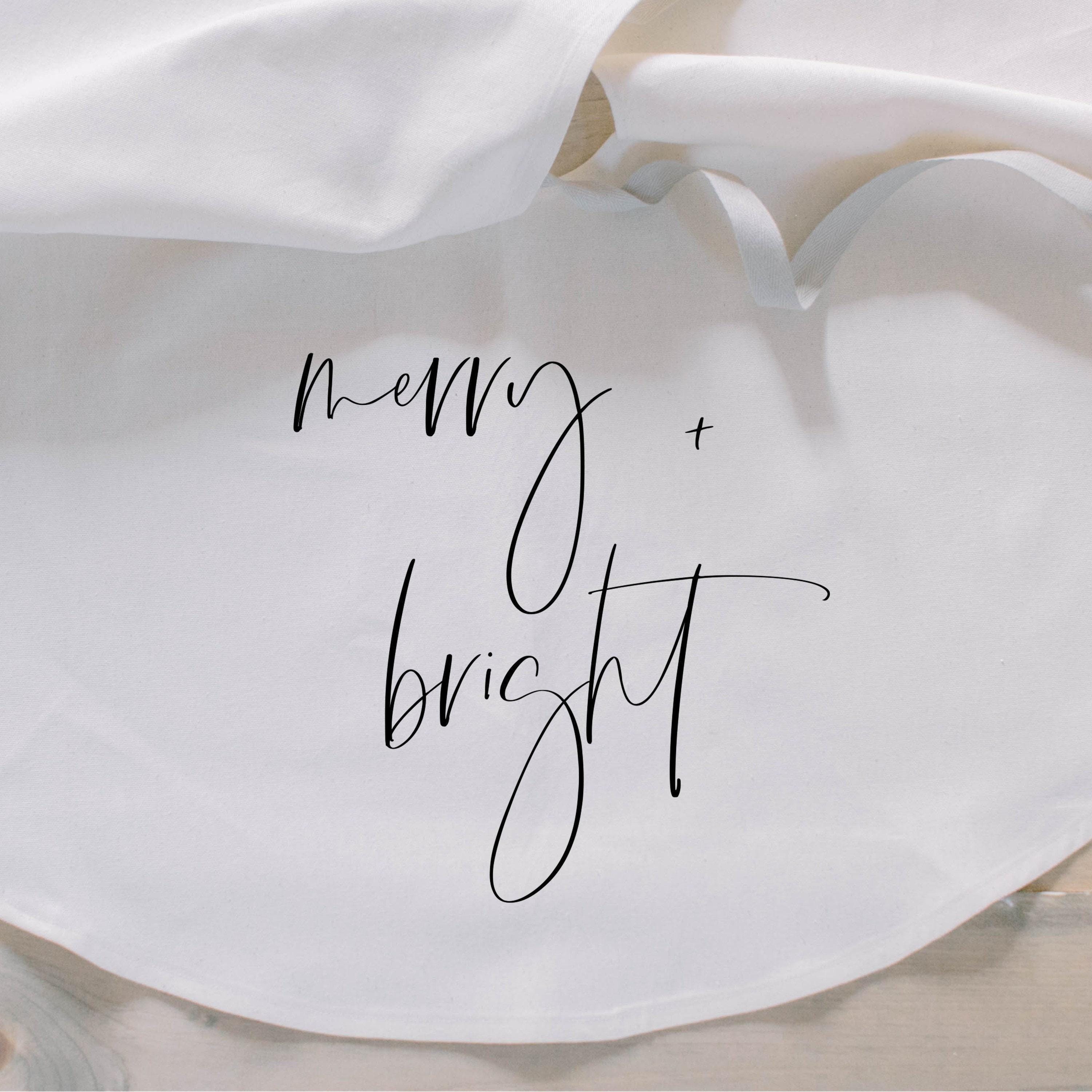 Tree Skirt - Merry and Bright, Christmas home decor, seasonal, present, seasonal decor, winter, holidays, christmas tree