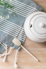 Accent Tea Towel - Grey Striped, present, housewarming, wedding favor, kitchen decor, women's gift, flour sack dish cloth