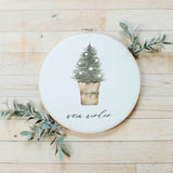 Christmas Printed Embroidery Hoop - Warm Wishes Watercolor, Christmas gift, holiday present, seasonal wall art, home decor, wall decor