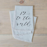 Christmas Napkin - Joy to the World, home decor, Holiday present, housewarming gift, tableware, place setting, set the table, linen napkin